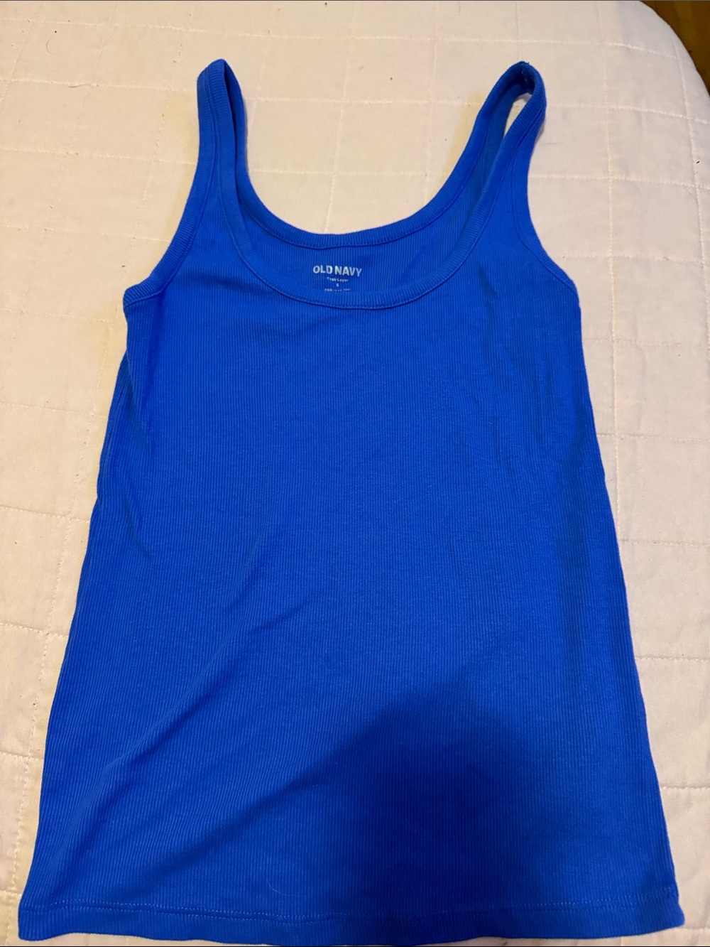 Old Navy Bright Blue Ribbed Scoop Tank